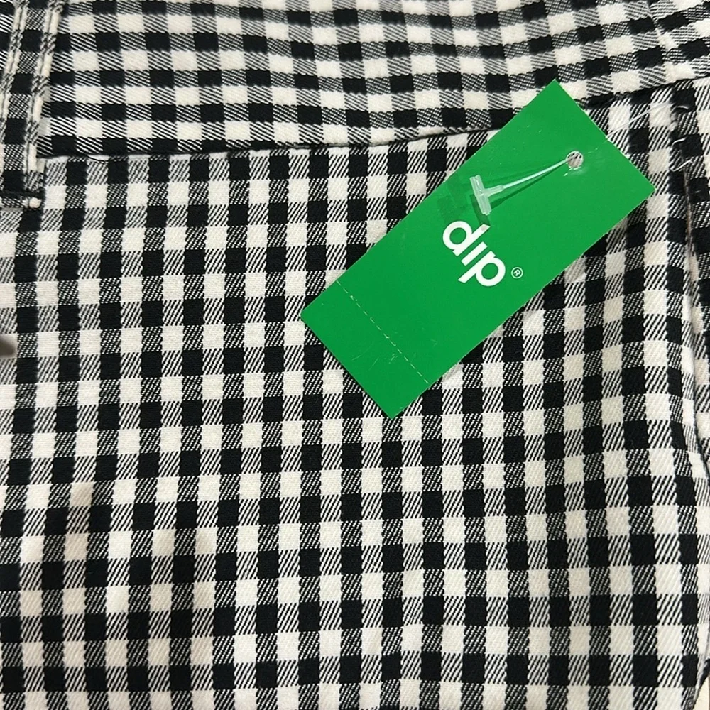 NWT Black & white gingham check pants crop Womens Plus Sz 16